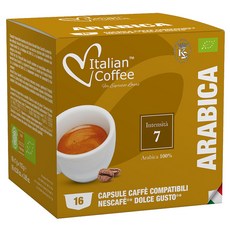 ItalianCoffee 阿拉比卡咖啡膠囊 適用Dolce Gusto咖啡機, 7g, 16顆, 1盒