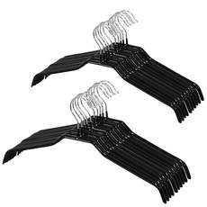 Nature Living 防滑塗層襯衫夾克頂部衣架, 黑色的, 20個