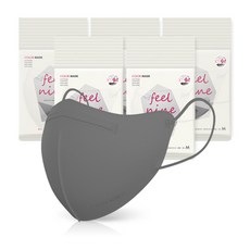 필나인 라이트 핏 2D 보건용 마스크 중형 KF94, 1매입, 50개, 시크그레이