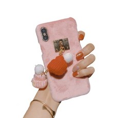 피치베 꽃모자테슬 젤리 휴대폰 케이스