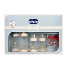 Chicco Perfect 5完美防脹彌月禮盒, 含奶瓶, 奶嘴, 奶瓶刷, 安撫奶嘴, 1組
