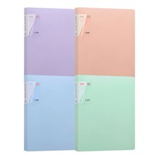 ARYKO 粉彩A4 40頁資料夾 4入組, 1組, 藍色、綠色、紫色、橘色