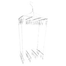 省空間不銹鋼雙層吊襪架 長方 40夾, 銀色