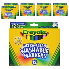 Crayola 繪兒樂 可水洗粗頭彩色筆, 12色, 6盒