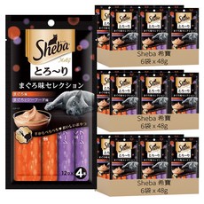 Sheba 希寶 誘惑泥 貓肉泥 4條, 鮪魚 + 鮪魚&海鮮, 48g, 18袋