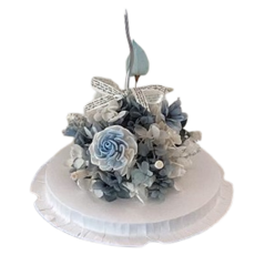 永生繡球花蛋糕, 復古藍, 直徑13cm