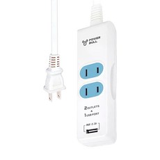 POWER BULL 動力公牛 PB-20U-1 多功能1USB 2插智能延長線, 1m, 白色, 1條
