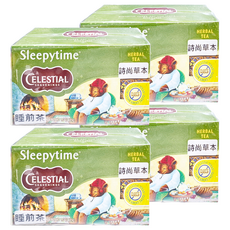 CELESTIAL SEASONINGS 詩尚草本 睡前茶 4盒裝 無咖啡因草本茶 幫助入睡, 1.45g, 20包, 4盒