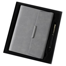 Black Swan天鵝絨復古商務筆記本禮品組, 灰色