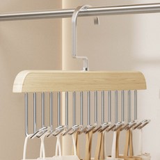 Levenraum 多用途原木8鉤掛勾式衣架 28 x 18 cm, 4個, 奶油木色