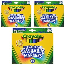 Crayola 繪兒樂 可水洗粗頭彩色筆, 12色, 3盒