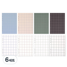 lucalab 6孔補充內頁 磁磚筆記 Mono 8款 x 16p 套組, 6套