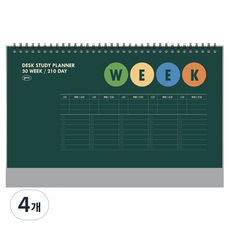 건망증 탁상용 스터디플래너 WEEK, 카키, 4개