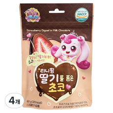 캐치티니핑 딸기를 품은 초코, 4개, 60g, 혼합맛(딸기/초코)