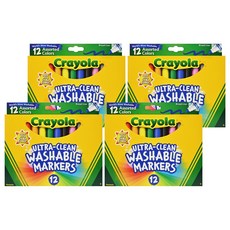 Crayola 繪兒樂 可水洗粗頭彩色筆, 12色, 4盒