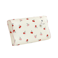 Annette 貢緞棉可拆洗天然兒童乳膠枕 60s, 小櫻桃, 1個