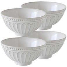 JUST HOME 輕奢陶瓷 6.5吋麵碗, 霧白, 4個