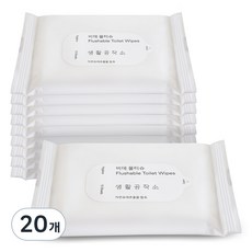 생활공작소 비데 물티슈 휴대형, 10매입, 20개