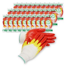 工作用棉紗雙沾膠手套, 混色, 30入