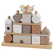 Label Label 木質積木屋疊疊樂, 奶茶色, 1個