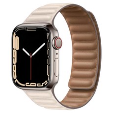 OMG Apple Watch 10 皮質鏈式磁吸錶帶 46mm, 星光色, 1個