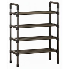 mohe 木暉居家 簡約多層一體式鞋架 60 x 28 x 79cm, 黑色, 1個