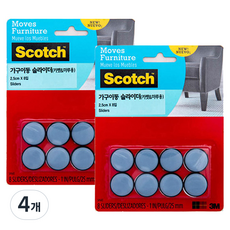 3M Scotch 傢俱移動滑墊 地毯與木地板用 8入, 4個