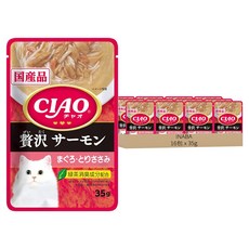 INABA CIAO 啾嚕 巧餐包, 奢華鮭魚 + 鮪魚 + 雞肉, 35g, 16包