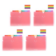 YUNIBEE 7格彩虹手提風琴夾 + 標籤貼紙, 4個, 白色