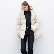 AtelierNain 女款都市連帽抽繩羽絨外套 JP-578