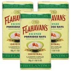플라하반 포리지 오트밀, 500g, 3개