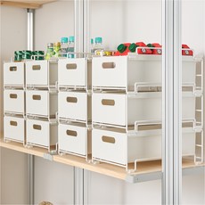 wizhome &STACK可堆疊間隙儲物收納盒, 白色, 1個