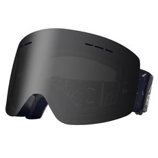 FANTON 鏡面護目鏡 RSK80BS + 小袋 隨機發貨 適用於成年女性和青少年眼鏡瓶, 亮黑鏡框+煙熏鏡面鏡片