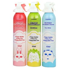 레시피박스 유아용 거품목욕 울트라 버블클렌저 스트로베리밀크 300ml + 프레쉬그린 300ml + 퓨어화이트 300ml 세트, 900ml, 1세트