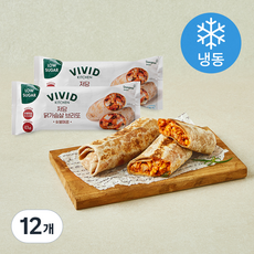 비비드키친 저당 닭가슴살 브리또 숯불매콤 (냉동), 125g, 12개, 1개입