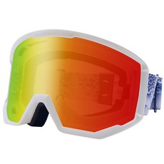 FANTON 用於成人眼鏡瓶 RSK71WR + 袋子的鏡子護目鏡 隨機發貨, 亮白鏡框 + 紅色 Revo 鏡面鏡片