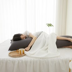 KIT HOME 絲綢般柔軟竹製身體枕 + 防蟎超細纖維枕芯, 炭灰色, 1個