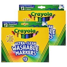 Crayola 繪兒樂 可水洗粗頭彩色筆, 12色, 2盒