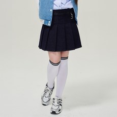 applepink 女童款月亮墜飾牛仔百褶裙