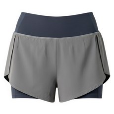 假兩件防走光透氣速乾修長比例運動短褲 - 藍色 XL