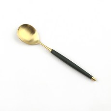 Bogen 르비앙 金色餐具沙拉匙, 深綠色, 1個