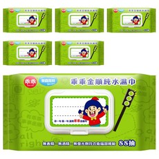奈森克林 乖乖金順純水濕巾, 88張, 6包