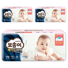 보솜이 메가드라이 팬티형 기저귀 여아용, 대형(L), 90매