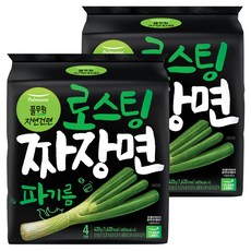 풀무원 로스팅 짜장 파기름 라면 105g, 8개