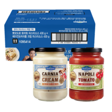 폰타나 카르니아 베이컨&머쉬룸 크림 파스타소스 430g x 6p + 나폴리 뽀모도로 토마토 파스타소스 430g x 6p, 1세트