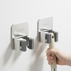 에코밍글 스텐 청소도구 걸이, 실버, 2개