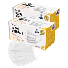 서가 3중 구조 일회용 마스크 성인용 대형, 50개입, 2개, 화이트