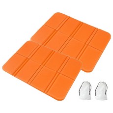 씨티컴퍼니 휴대용 야외 접이식 쿠션 등산 방석 2세트, 오렌지