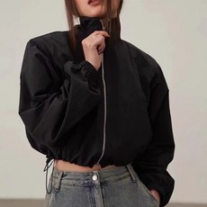 엘쏘 초경량 아노락 바람막이 바스락 크롭 점퍼