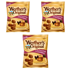 Werther's Original 道地的偉特 焦糖夾心軟糖 巧克力口味, 3袋, 100g